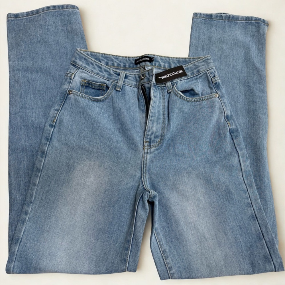 NWT PrettyLittleThing Light Blue Denim Jeans
